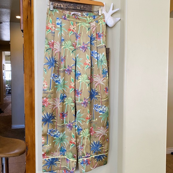 Scotch & Soda NWOT Tropical Print Wide Leg Trouser Pant - Picture 15 of 16